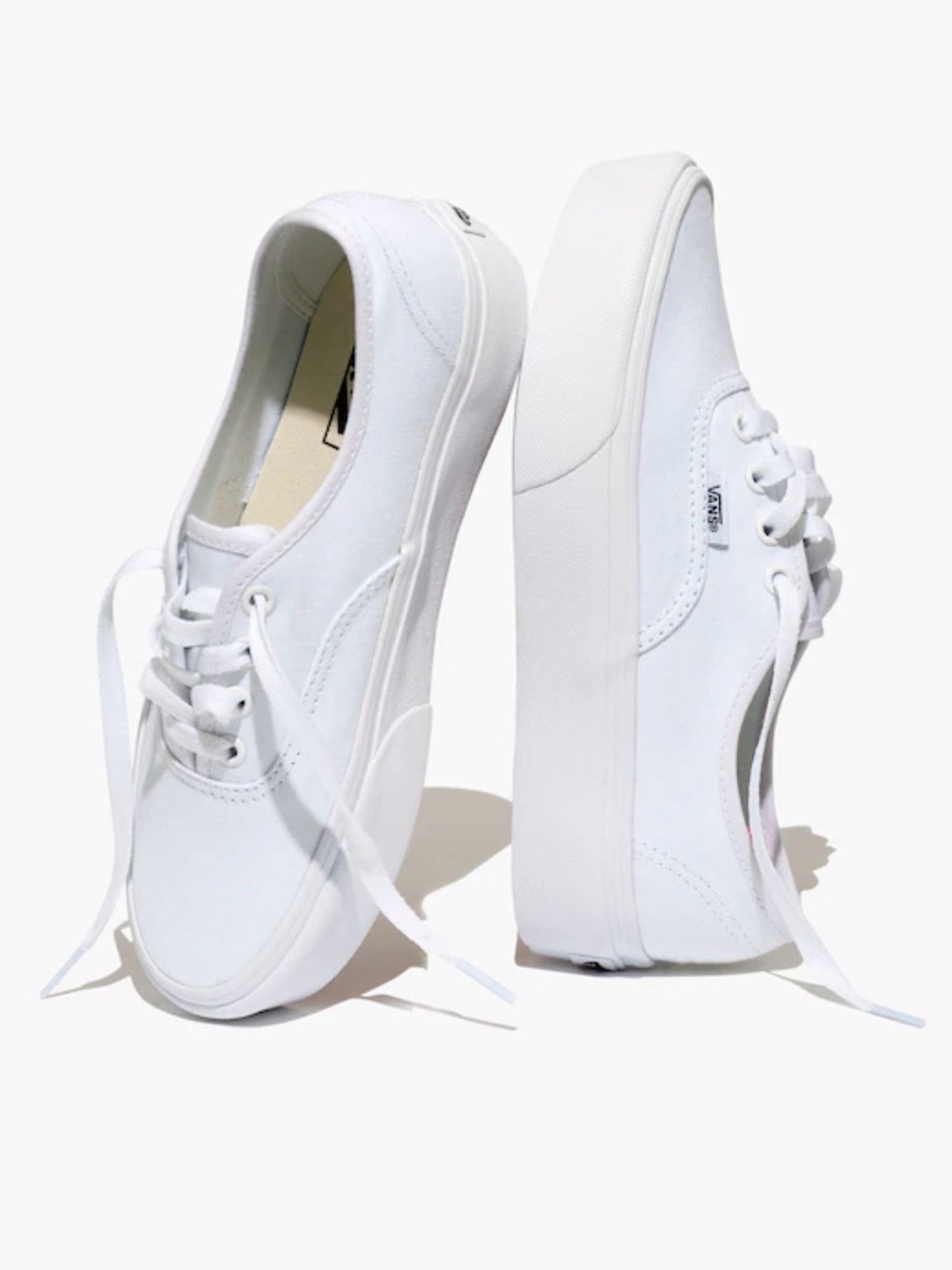 Vans Classic White Canvas Platform Sneakers — WMNS 10